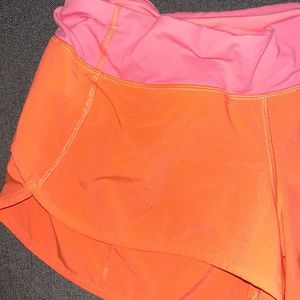 Lululemon Speed Up Shorts-Pink & Orange